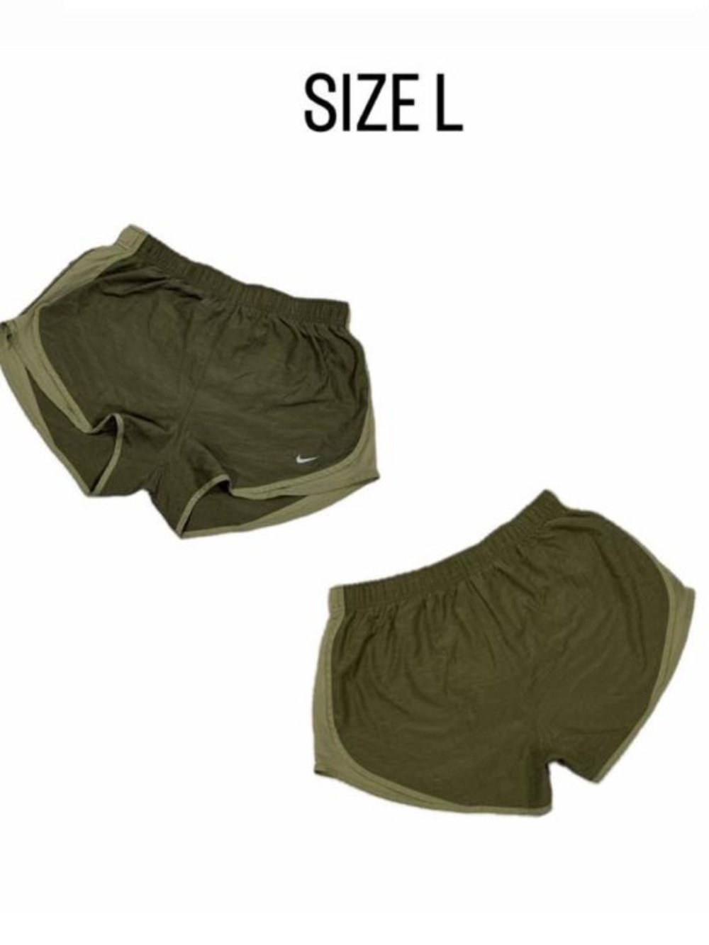 Vintage Nike Dri-Fit Running Shorts - Women’s Size Large - Olive Green.